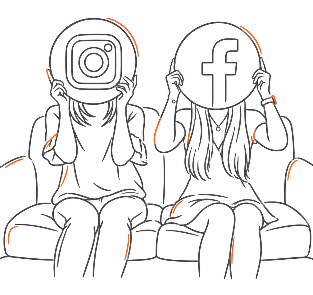 Facebook and Instagram ads illustration